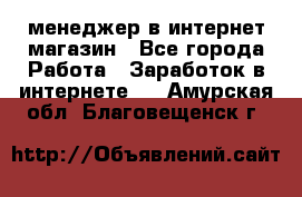 менеджер в интернет магазин - Все города Работа » Заработок в интернете   . Амурская обл.,Благовещенск г.